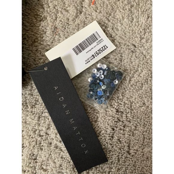 Aidan Mattox V-Neck Black Side Slit Sequined Dress 2 - Picture 3 of 11